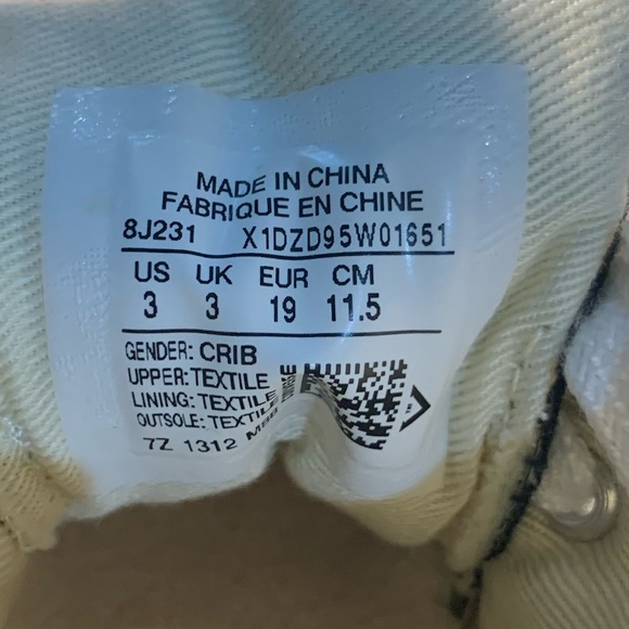 CONVERSE CHUCK TAYLOR ALL STAR HIGH TOPS SIZE 3 INFANT CRIB SHOE NAVY BLUE - Picture 12 of 12